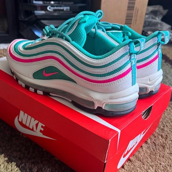 Nike Air Max 97 Green and Pink Sneakers